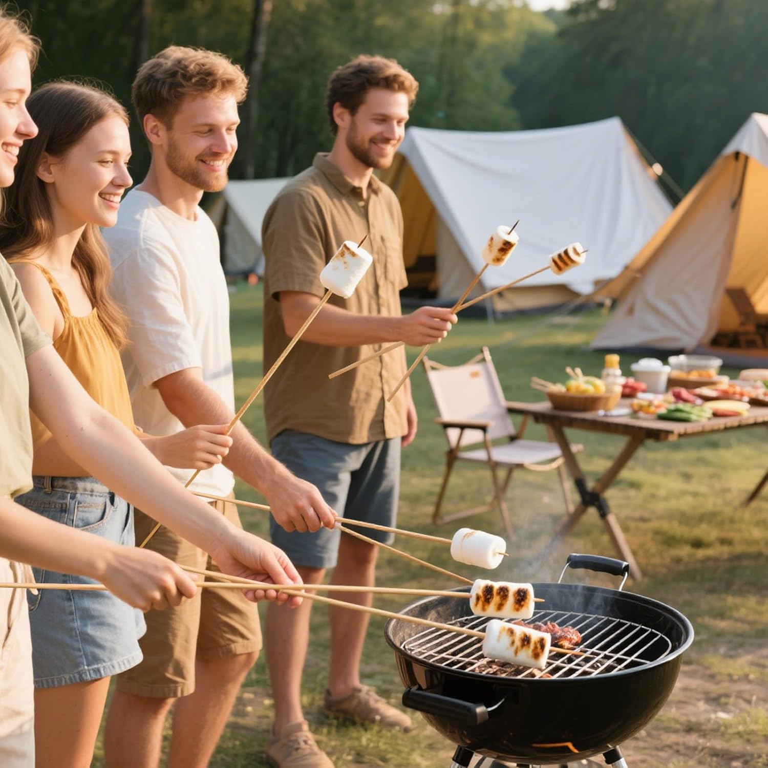 100PCS 36 inch Bamboo Skewers for Marshmallows,S'Mores,Fire Pit,BBQ,Kabob,Grilling, Camping.More Size Choices 6"/8"/10"/12"/36" - Image 6