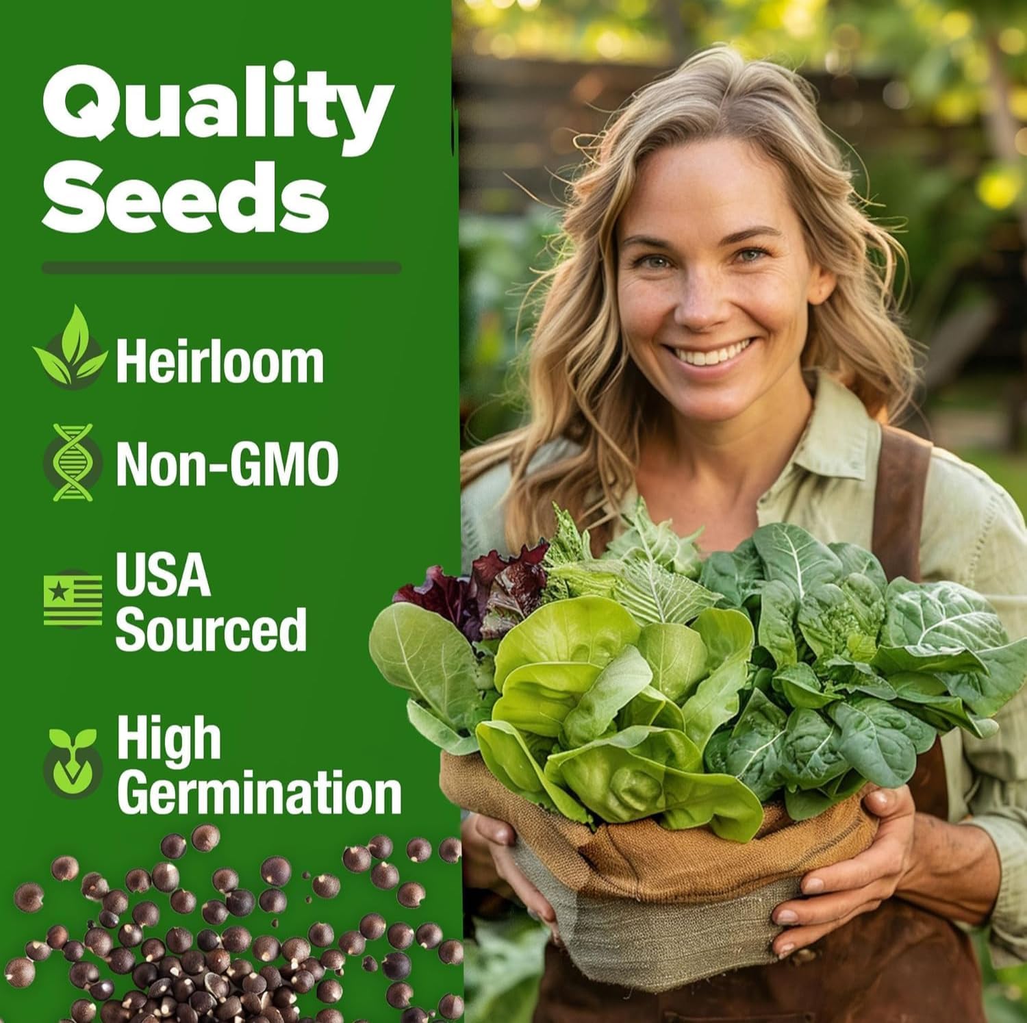 HOME GROWN 20 Variety Lettuce Seeds 21,500+ Bulk Pack Heirloom Non-GMO, High Germination, Romaine,Butterhead, Spinach, Kale, Iceberg, Continuous Harvest,Indoor Outdoor Hydroponic Garden (20 Varieties) - Image 3