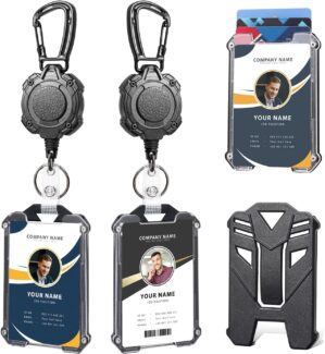 Badge Holder Retractable Clip Heavy...
