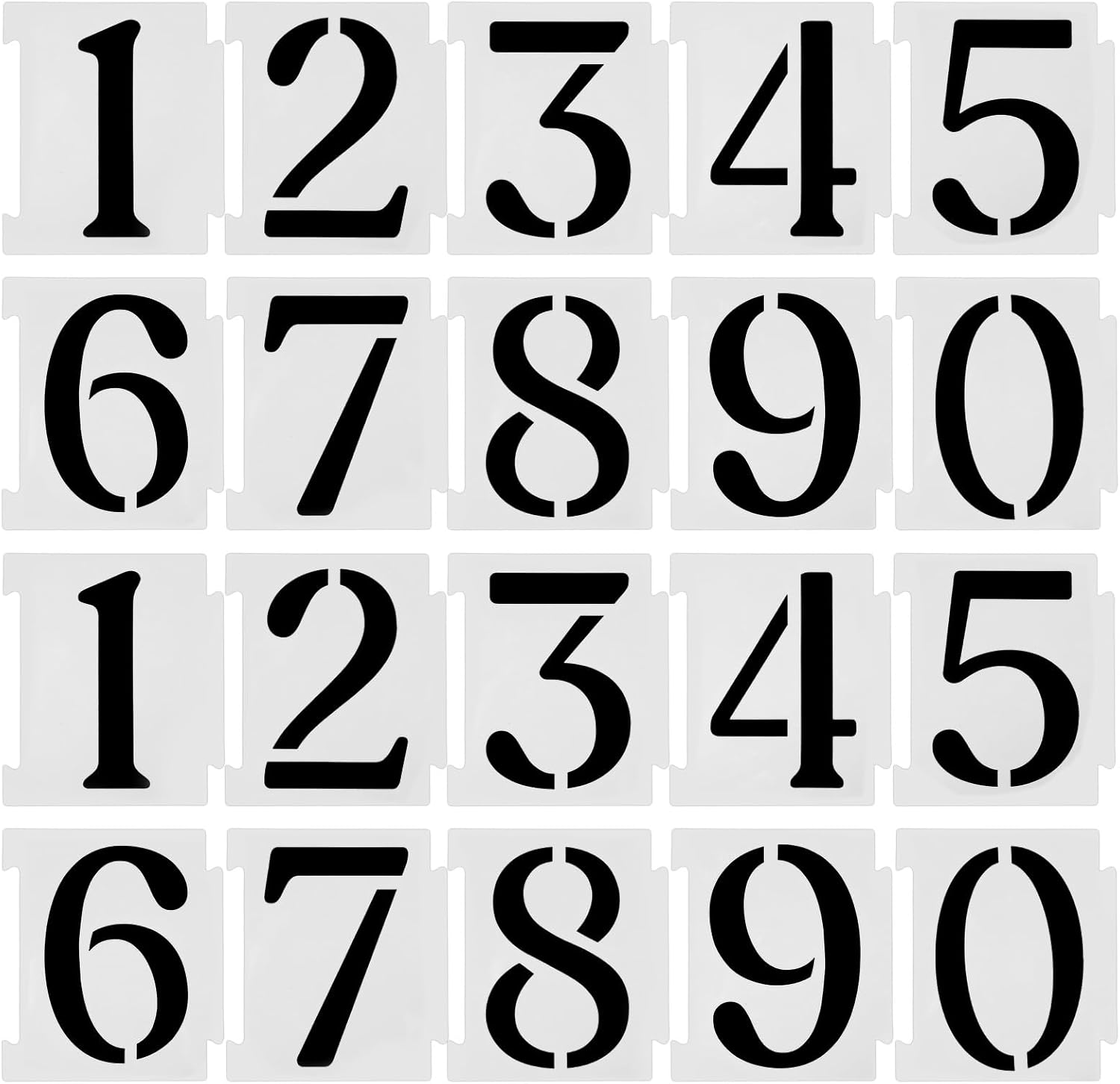 20 Pcs Curb Painting Stencils Kit 4 Inch Curb Address Stencil Kit for Painting on Walls Number Curbs Stencils Kits for Address Paint on Wood Wall Mailbox Road