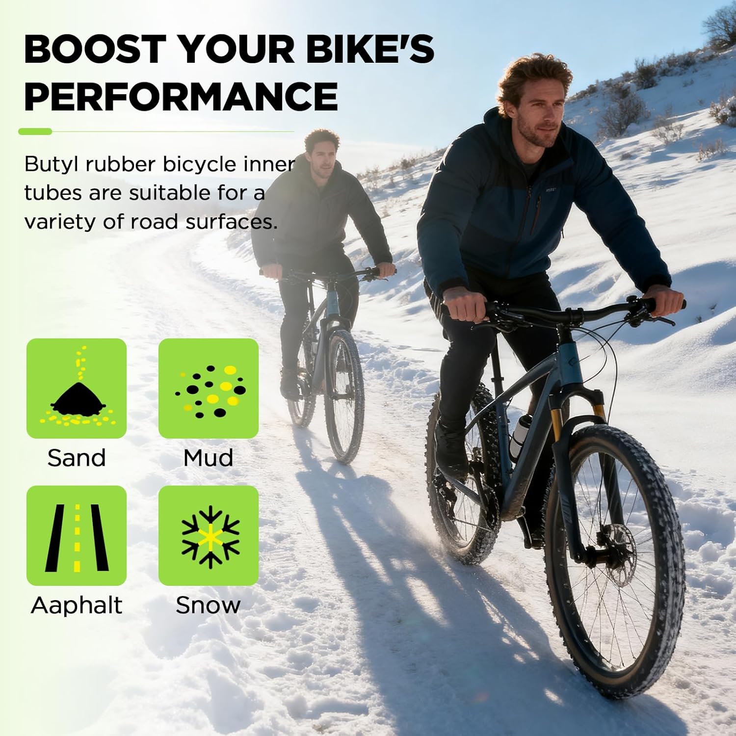 2 Pack 26x1.75/2.125 Bike Tire Tube, 26x1.75 26x1.95 26x2.10 26x2.125 with 48mm Schrader Valve, Butyl Bike Tube 26 x 1.95 with 2PCS Levers, for MTB and Cruisers, City Bikes, Road Bikes - Image 7