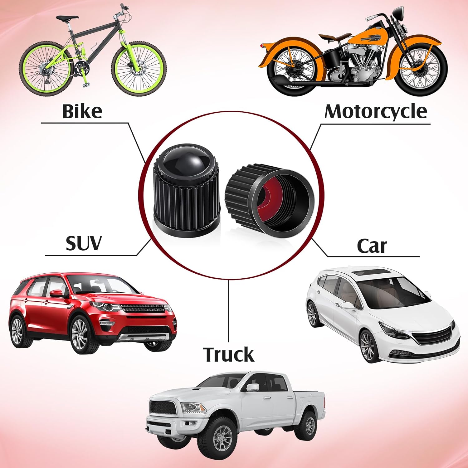 Outus 400 Pcs Tire Valve Stem Caps Car Tire Caps Plastic Universal Valve Stem Covers for Bike Bicycle Cars SUV Trucks Motorcycles (Black) - Image 7