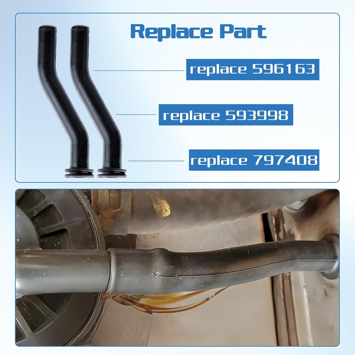 Vacuum Hose 596163 Compatible with B.S, John Deere, Craftsman, Replaces 593998 797408 – 4 Pack Vacuum Pump Hose For Small Gasoline Engines,Lawn Mower Tractor - Image 4