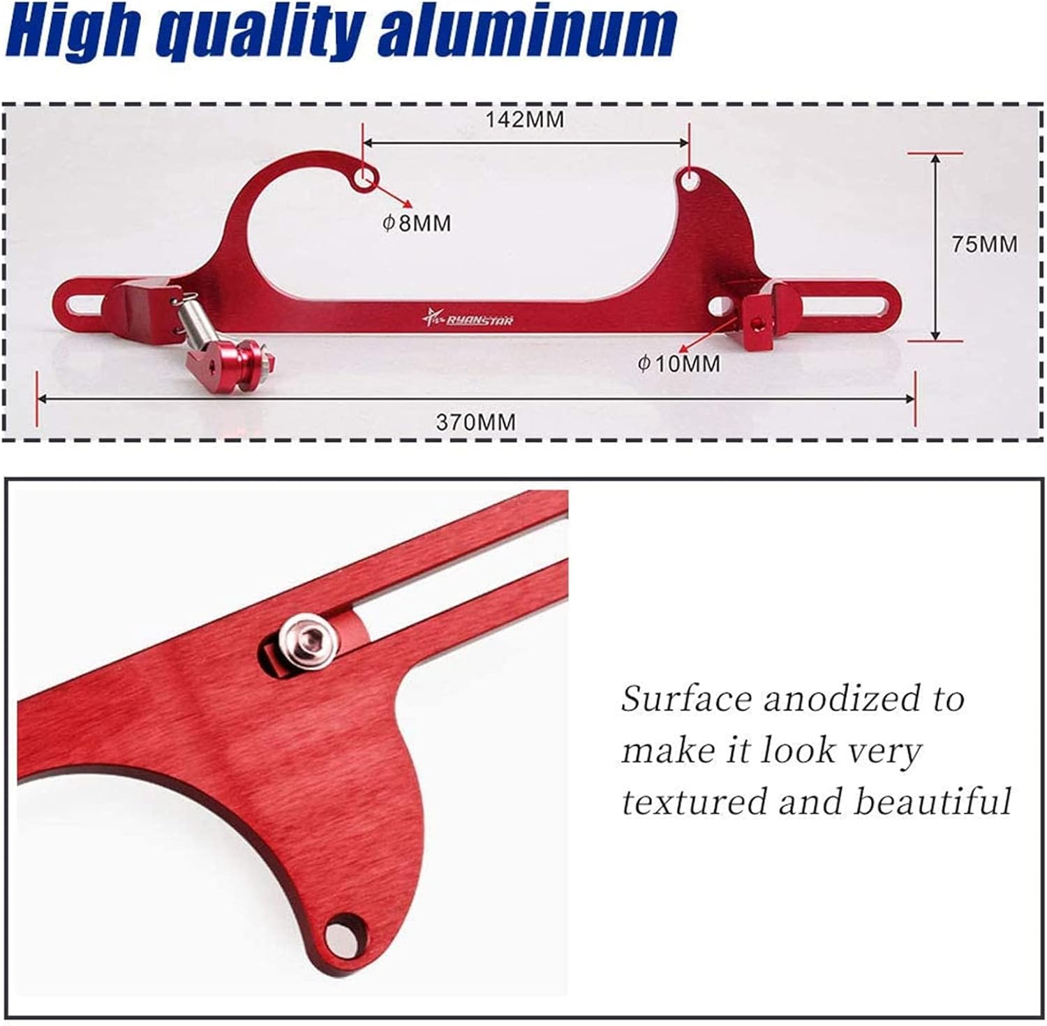RYANSTAR Throttle Cable Bracket 4150 4160 Series Throttle Brackets Billet Adjustable Aluminum Red - Image 5