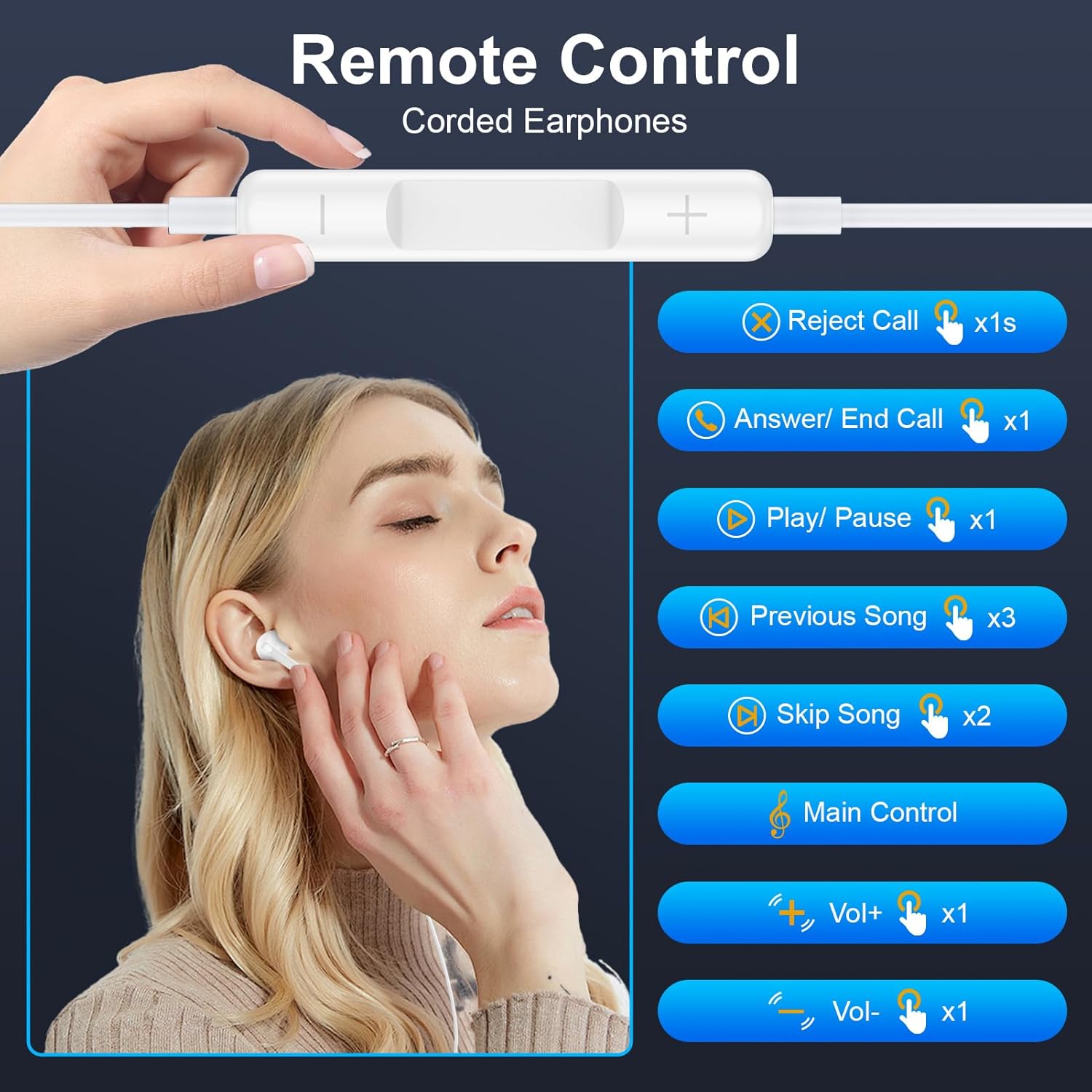 iPhone 17 Pro Max Headphones Wired, USB C Earbuds Wired Earbuds with Microphone for iPhone 17 Pro Max 17 Pro Air 16e 16 Pro Max 16Pro 16 Plus 15Pro, in Ear Type C iPhone 16 Earphones Ear Buds Headset - Image 3