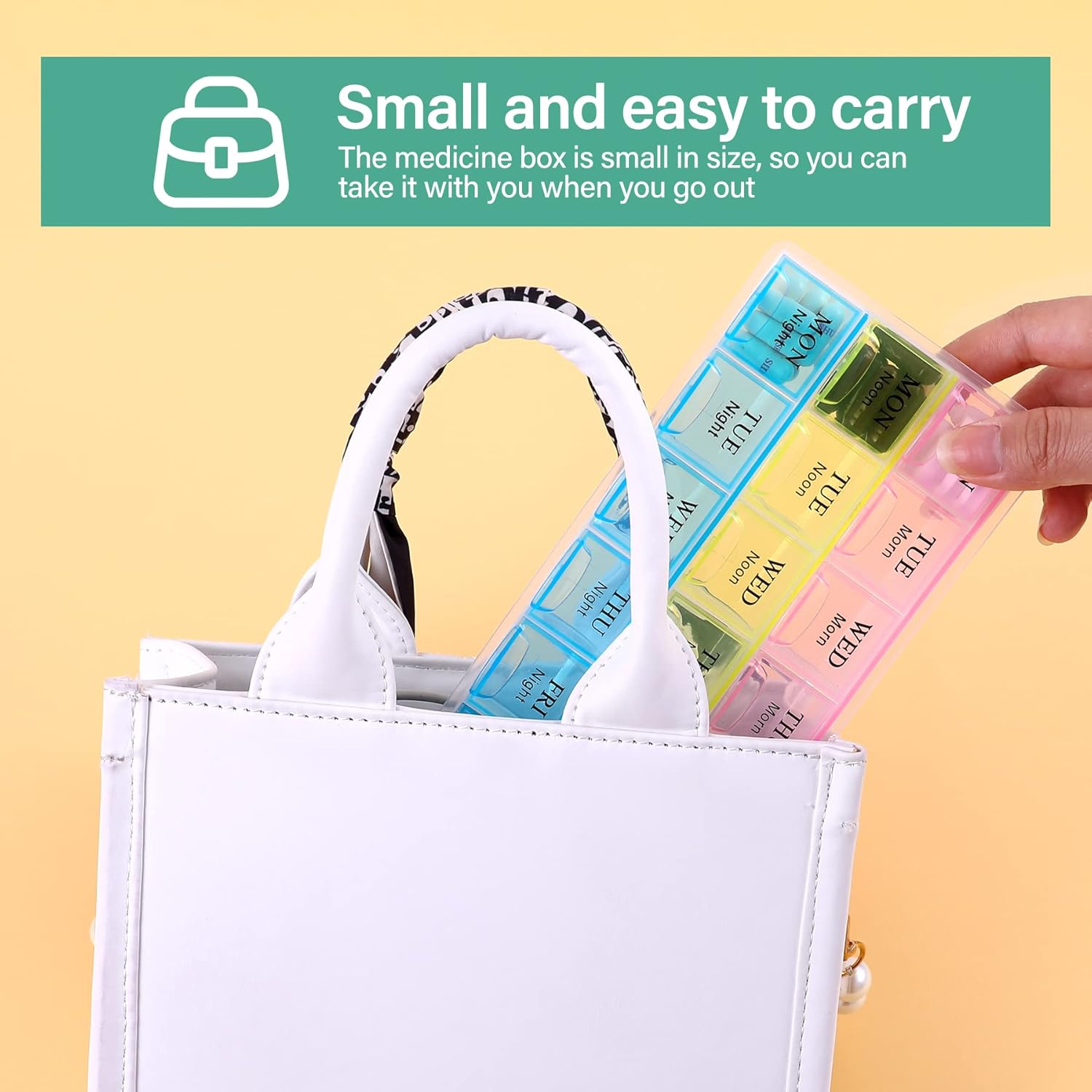 Large Weekly Pill Organizer 3 Times A Day, Moisture-Proof 7 Day Pill Box, Travel Pill Cases Portable for Pills Vitamin Fish Oil Supplements - Image 6