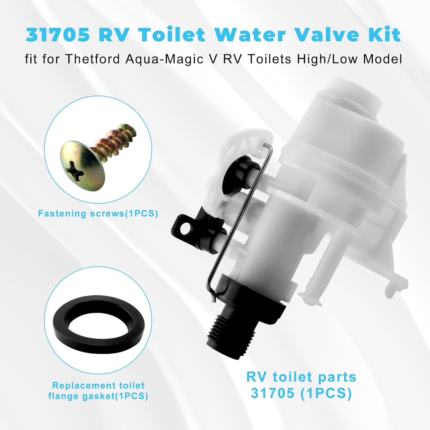 31653 31705 31688 31835 31687 RV Toilet water Valve fit for Thetford RV Toilet Parts-Leak&Freeze-Resistant fit for Thetford Aqua-Magic V 31676 31675 31667 31658 31668 31650 31680 31671 prime&swift - Image 8