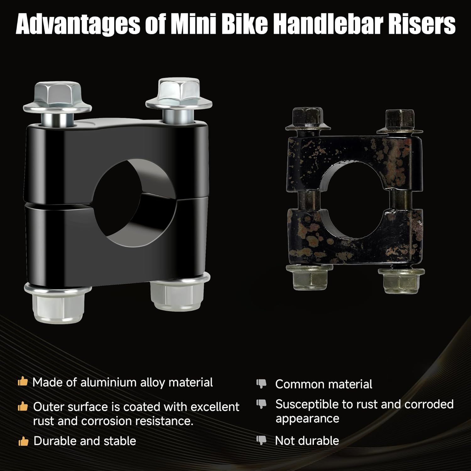 Universal Mini Bike Handlebar Risers 22mm 7/8" Motorcycle Handlebar Risers Compatible with Coleman BT200X RB100 Mega Moto 80 105 Motovox MBX10 MBX11 TaoTao DB100 Pit Dirt Bike Powersports Parts - Image 7