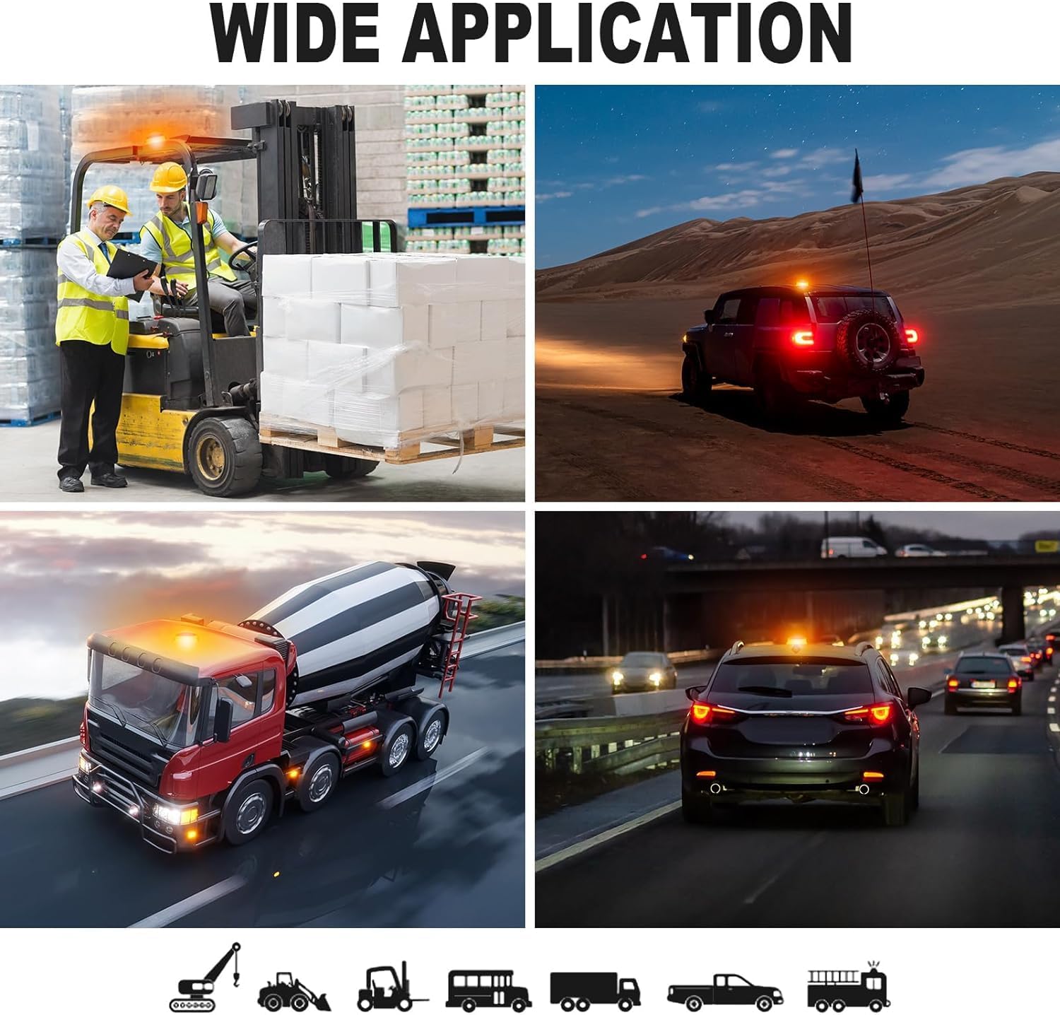 Rechargeable Beacon Lights,Wireless Strobe Light with Remote Control,Amber Magnetic Emergency Flashing Warning Safety Light for Vehicles Snowplow Tow Work Trucks Cars Trailer Outdoor - Image 9