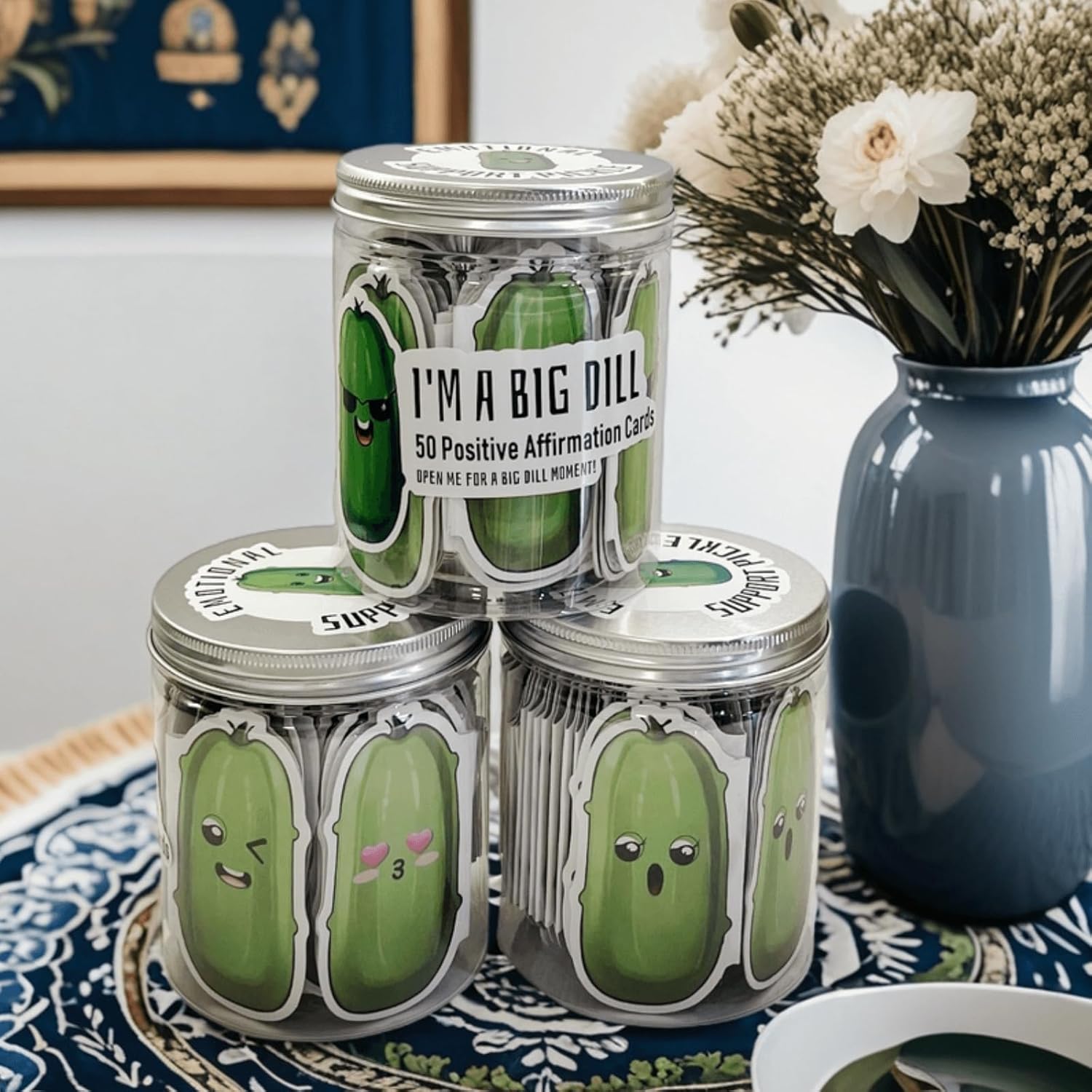 BBJ WRAPS Positive Pickle Affirmation Cards - Funny Mothers Day Gifts for Mom, Emotional Support, 50 Positive Affirmations Cards for Women, Pickle Gift, Inspirational Encouragement Jar - Image 7