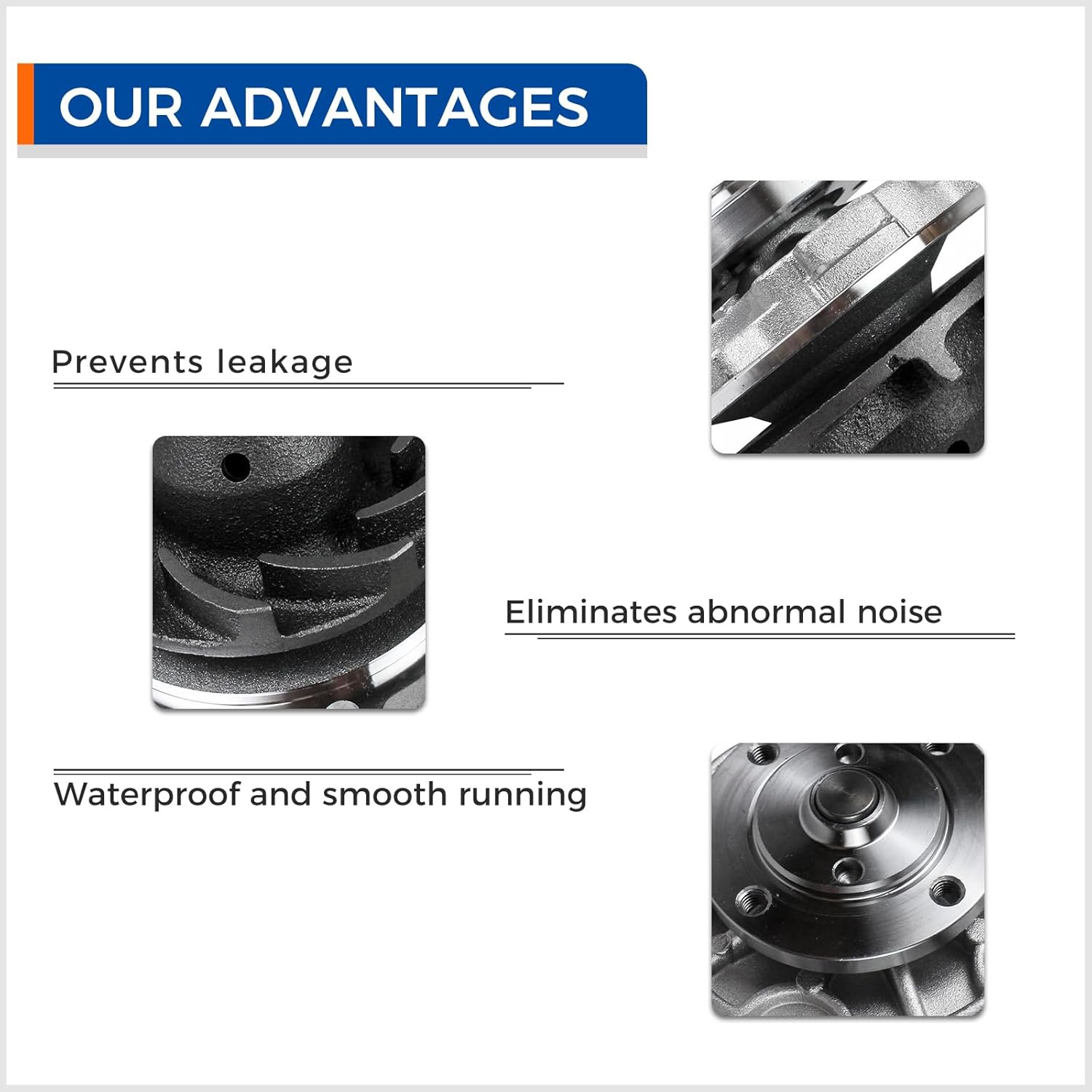 AW5033 Water Pump Kit Compatible with 1987-05 Buick Century, 2000-05 Chevy Impala, 1997-06 Malibu, 1995-05 Monte Carlo, 2005-06 Pontiac G6, 1987-88 Cadillac, 1987-04 Oldsmobile, 2005-06 Saturn Relay - Image 6
