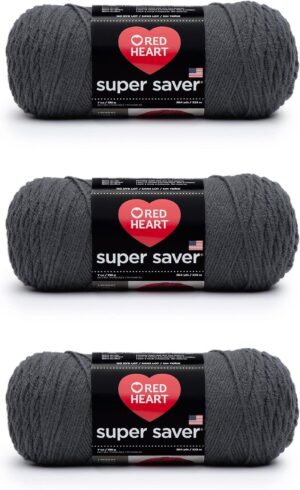 Red Heart Super Saver Charcoal Yarn...