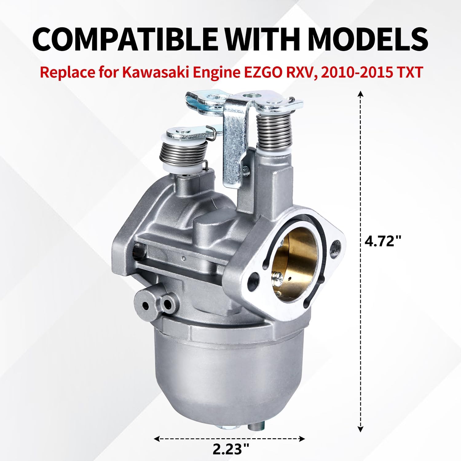 Carburetor for EZGO Kawasaki Engine RXV 2008,Gas Golf Carts TXT 2010-2015,EZ-GO Valor 2010-2014 with Fuel Pump,Carb Repalce OEM # 808656 602061 72873G01 - Image 3