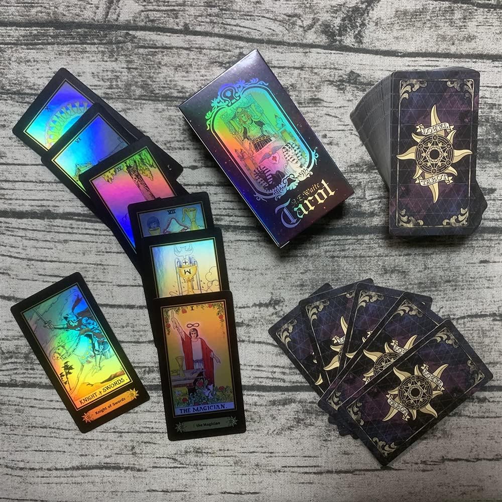 SUNHHX Tarot Cards Set, 78 Surface Laser Tarot Cards with English Instructions Book for Beginners (English Edition) - Image 2