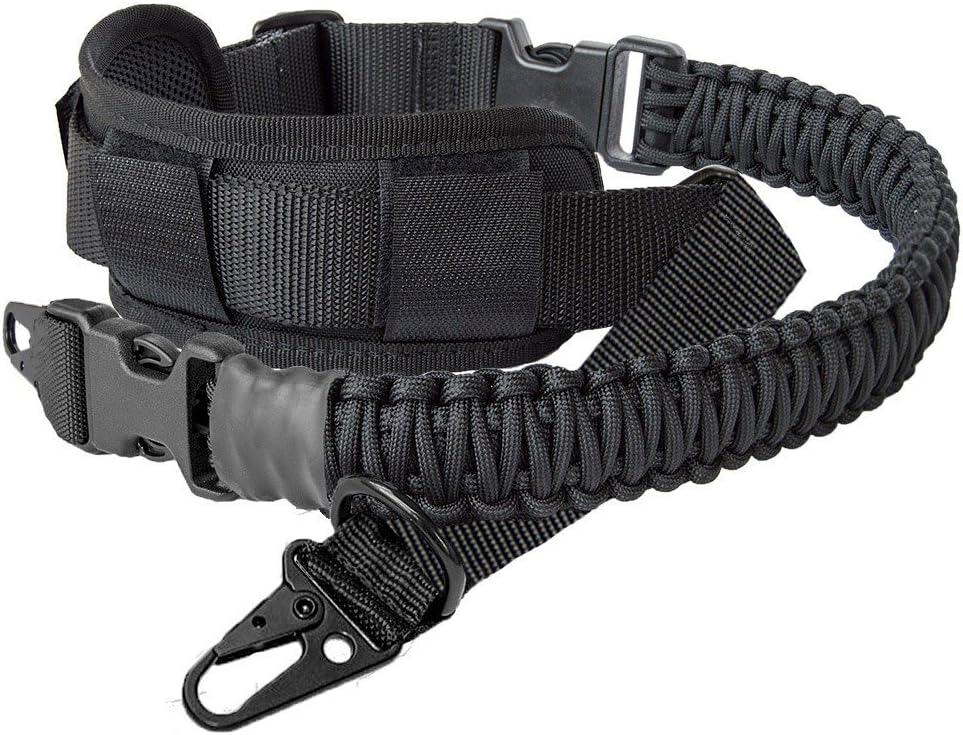 550 Paracord 2 Point Rifle Sling with Shoulder Pad, Adjustable Two Point Gun Strap