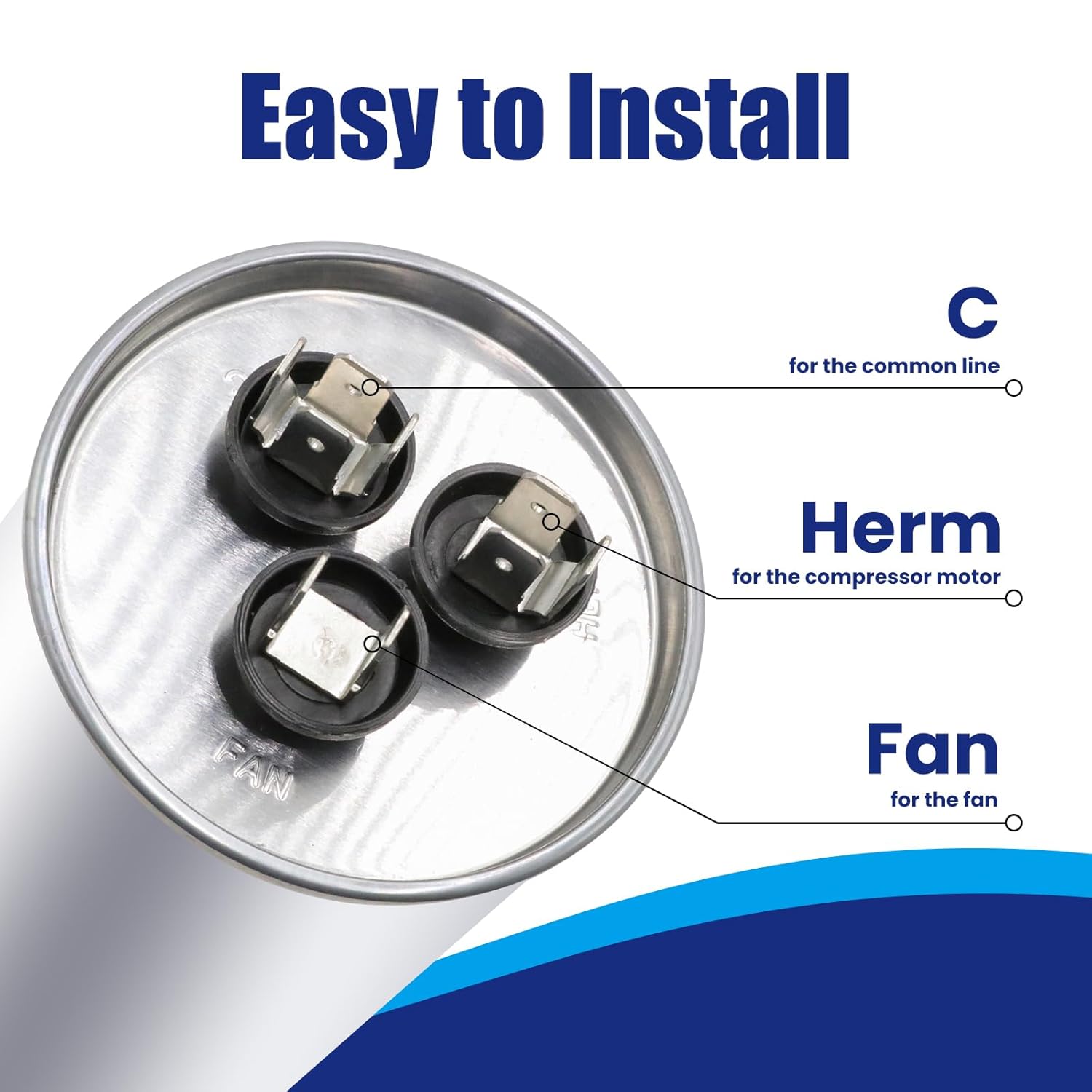 50+10 uF 50/10 MFD ±5% 370V/440VAC Dual Run Start Capacitor CBB65B Works for AC Unit Fan Motor Start or Heat Pump or Condenser Straight Cool - Image 3