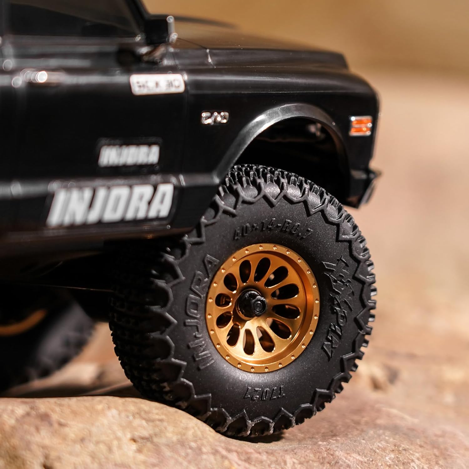 INJORA D19 Ripple 0.7" Aluminum Beadlock Wheel for 1/30 Axial SCX30, Gold(W7005) - Image 7