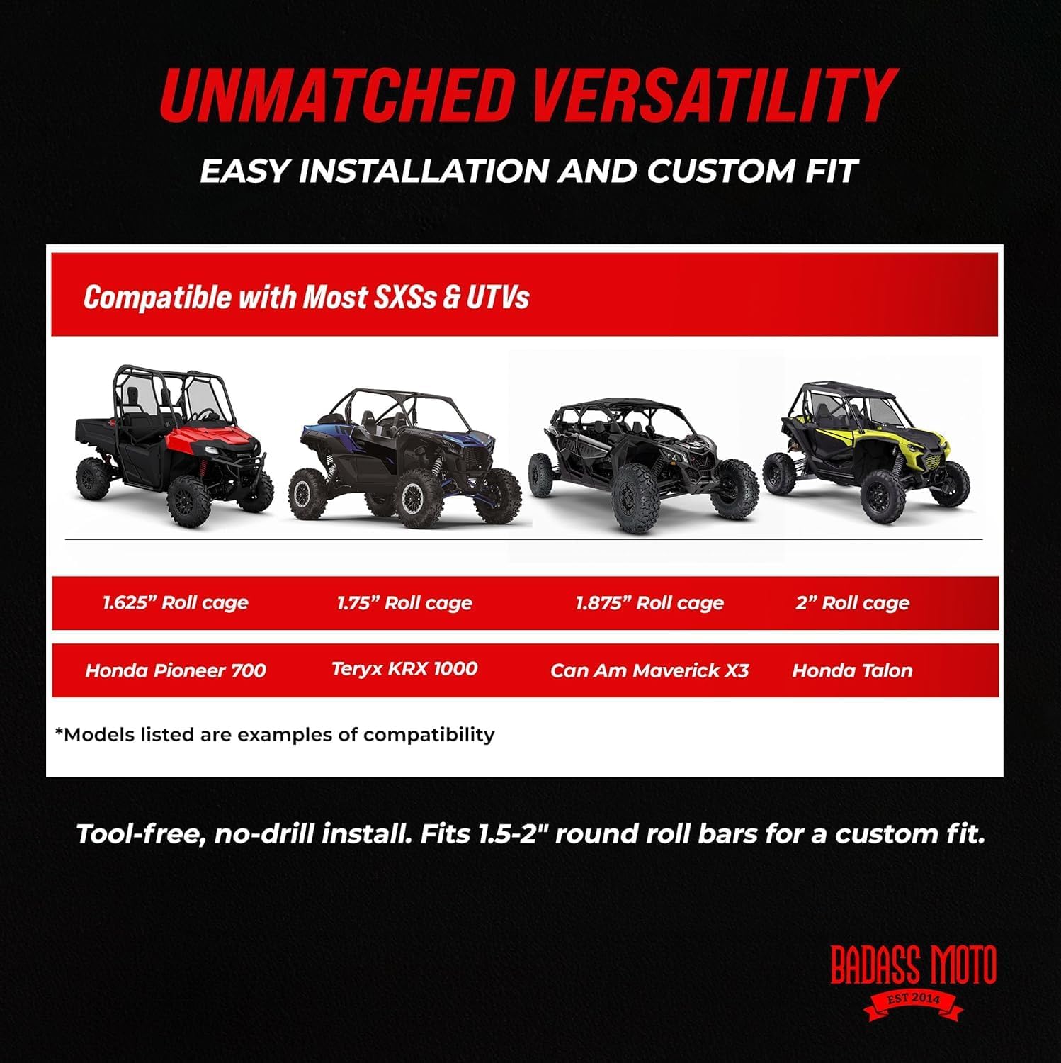 Badass Moto Roll Bar Grab Handles - SXS, ATV, & UTV Grab Handles Grips - Image 8