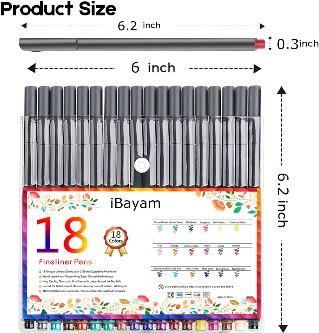 iBayam 18 Colors Journal Planner Pens, Office School Supplies, Fine Point Fineliner Drawing Art Markers for Bullet Journaling Scrapbook Notebook Writing Note Taking Calendar Stationary Adult Coloring - Image 8