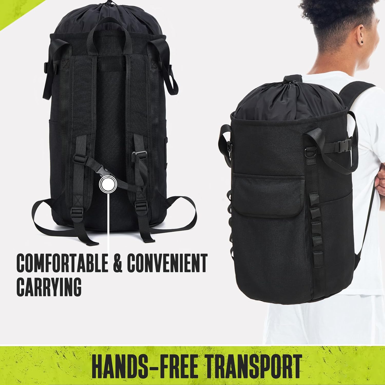 Arborist Rope Bag, 35L Tree Climbing Rope Bag, Arborist Equipment Bucket Backpack, Arborist Gear Carrier Bag with Side Pockets, Tough Rock Climbing Backpack, Rock and Tree Climbing Gear - Image 4