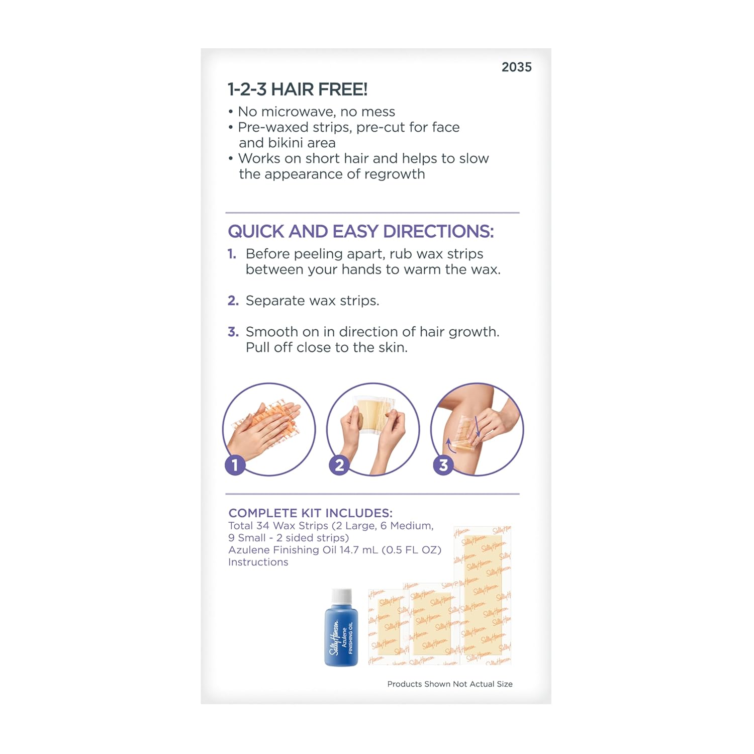 Sally Hansen Wax Kit Wax Strips for Face & Bikini| Vegan, Dermatologist Tested, Long-Lasting Smooth Skin | 20 Count, Pack of 2 - Image 3