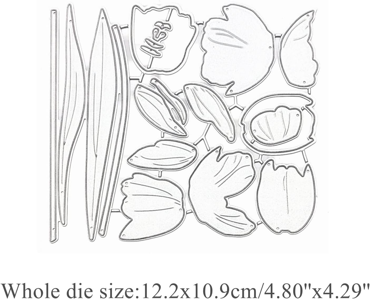 Tulip Set Flower Metal Die Cuts,Flower Leaves Plant Wedding Cutting Dies Stencils DIY Crafts Cards Cuts for DIY Embossing Card Making Photo Decorative Paper Dies Scrapbooking - Image 2