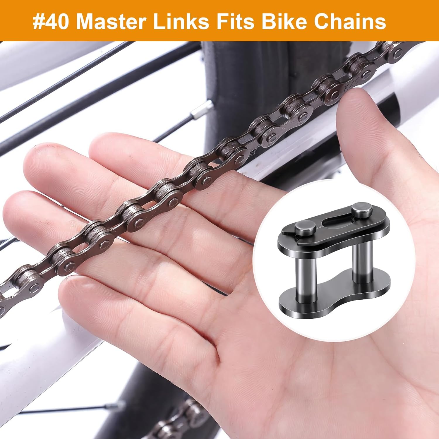 PAGOW 30pcs 40 Roller Chain Connecting Links, Master Connector Link, Heavy Duty Manganese Steel - Image 5