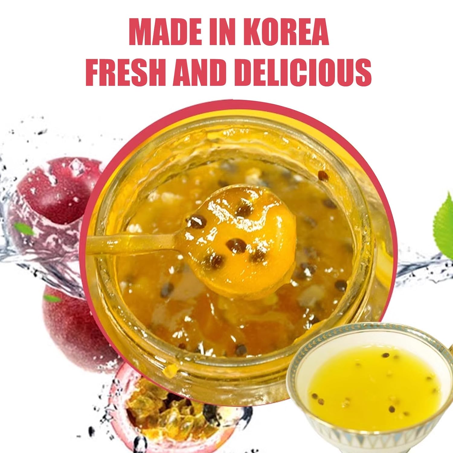 Apexy Authentic Korean Honey Passion Fruit Tea, Passionfruit Puree , Just Add Hot Water, Gourment Blend for Smoothies, Cocktails Desserts and Spread, No Artificial Colors, Versatile and Natural Delight, Made in KOREA 35.27oz (1kg). (Honey Passion Fruit) - Image 6