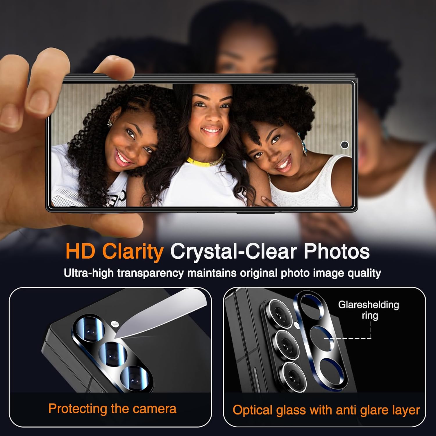 Wiaocit 3 Pack Privacy Screen Protector for Samsung Galaxy Z Fold 7/Z Fold 8 with 3 Pack Camera Lens Protector, 9H Hardness, Tempered Glass, Bubble Free, Case Friendly - Image 6