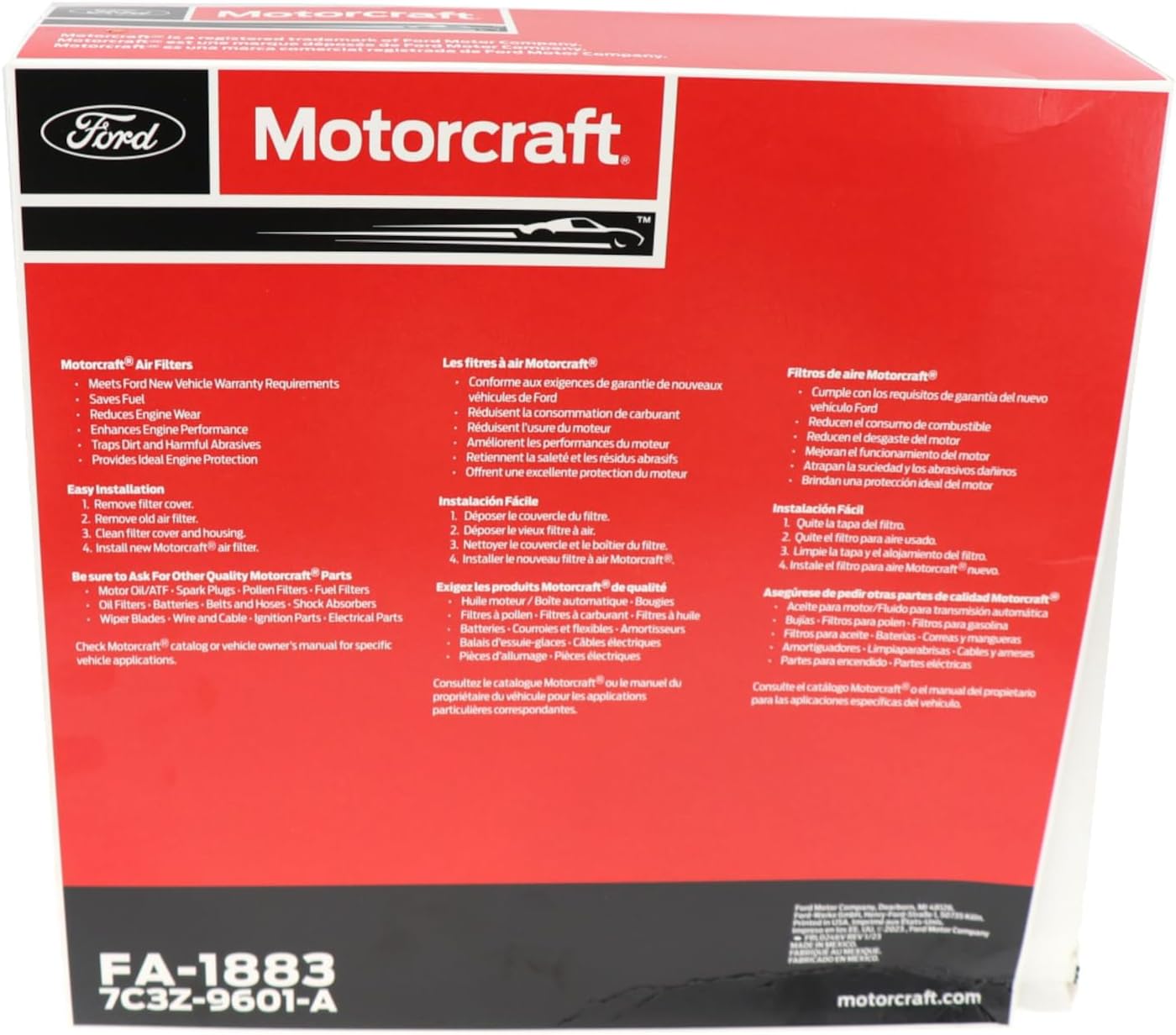 Motorcraft Engine Air Filter - FA-1883 (OE Replacement Part for Ford: 07-26 Expedition/09-26 F-150/08-16 Super Duty (F-250/F-350/F-450/F-550) and Lincoln: 09-14 Mark LT/07-26 Navigator Vehicles) - Image 7