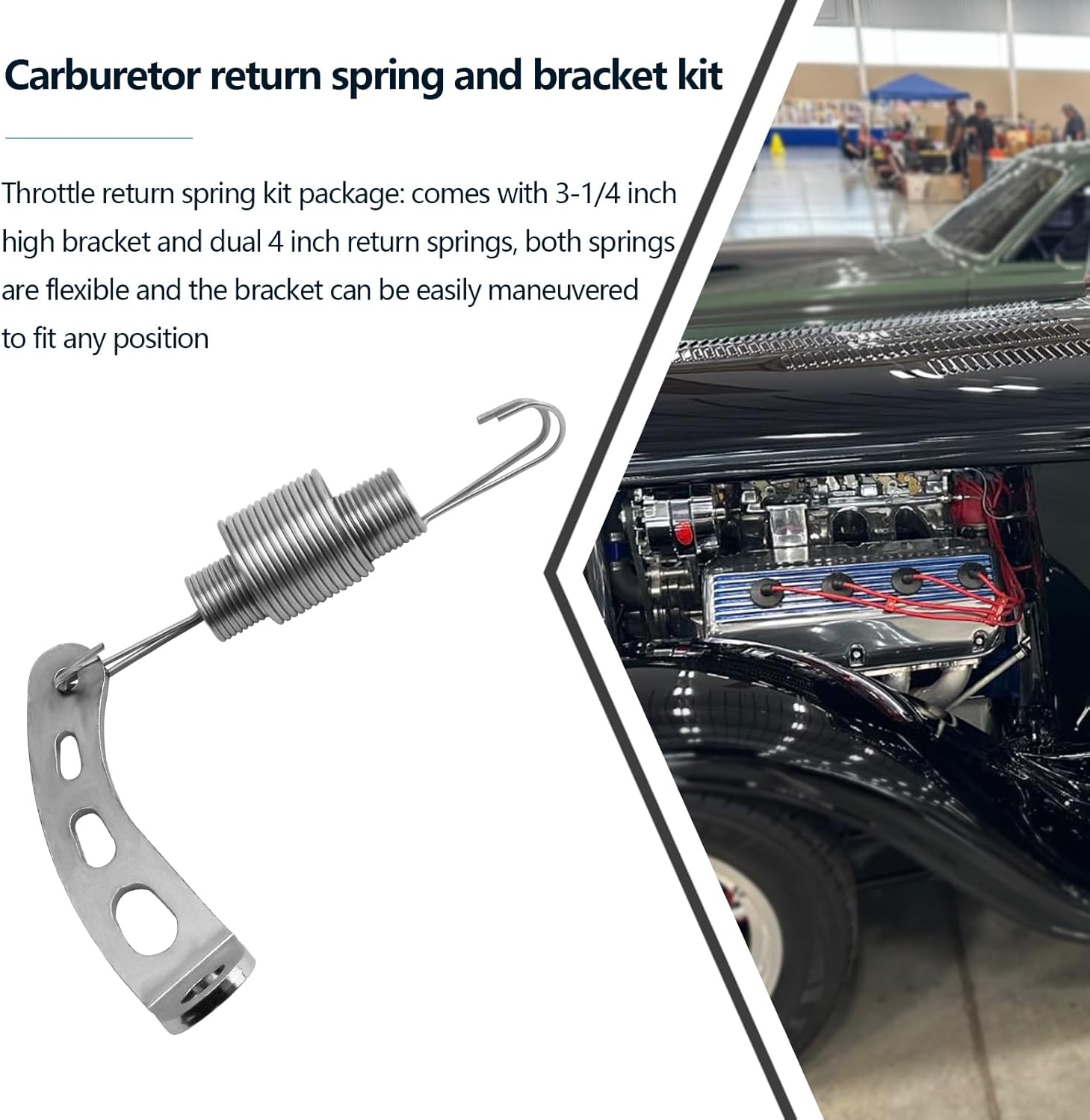 2-Pack Carburetor Throttle Return Spring & Carburetor Return Spring Bracket Kit,Universal Carburetor Return Spring Kit Compatible with Most 5-1/8 Carburetor Necks - Image 7