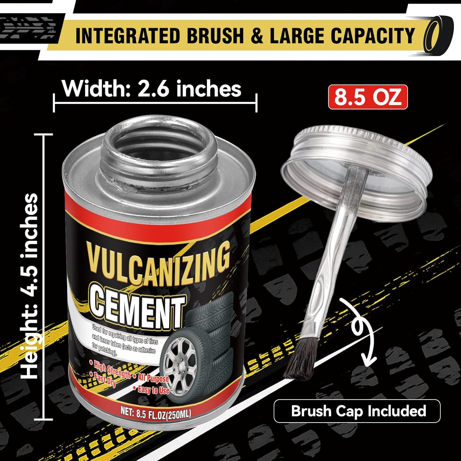 Chemical Vulcanizing Cement – Clear Tire Repair Glue, All Purpose Rubber Cement Glue for Tire Patches and Plugs, Fast-Drying Repair Adhesive for All Rubber Types (8.5 OZ) - Image 5