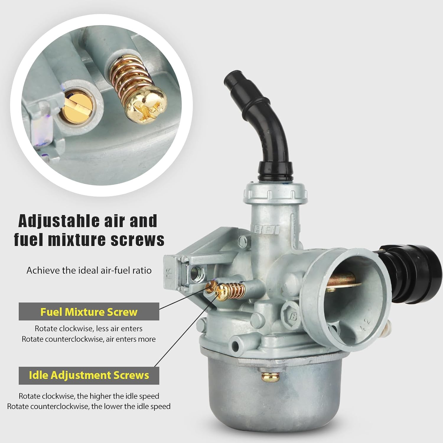 NIBBI PZ19 Carburetor Kit 19mm Carb for 50cc 70cc 90cc 110cc 125cc ATV Dirt Pit Bike Taotao Coolster Apollo - Image 5