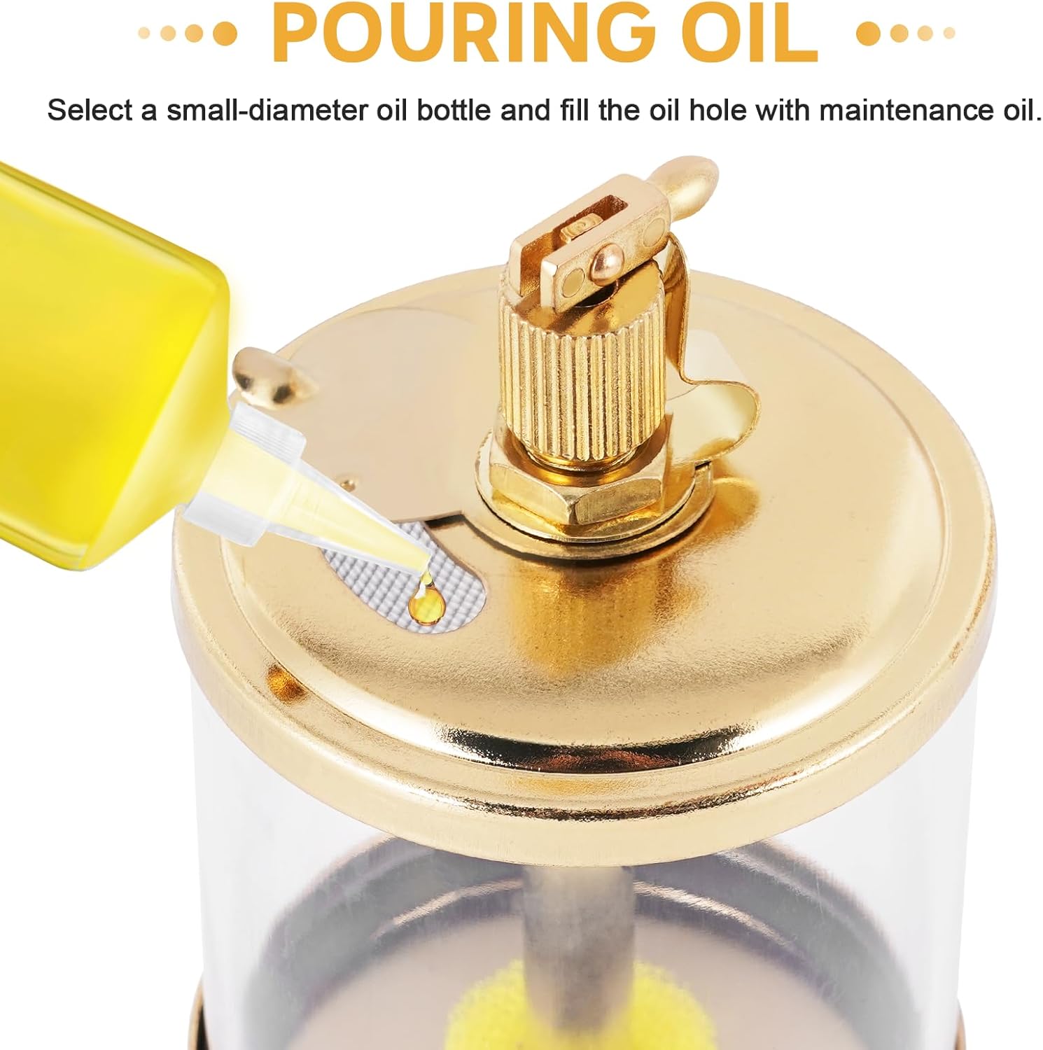 YUCHENGTECH 1/4" Sight Gravity Drip Feed Oiler Thread Needle Valve Type Oil Cup Drip Oiler (100ml) - Image 6