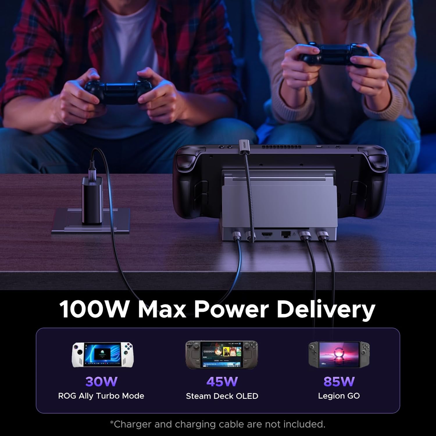 UGREEN Steam Deck Dock 6-in-1 4K@120Hz HDMI 2.1, 100W PD, USB-A & USB C 3.0, Gigabit Ethernet, Dock for Rog Xbox Ally 2025, Steam Deck, ROG Ally, Region Go, MacBook - Image 5