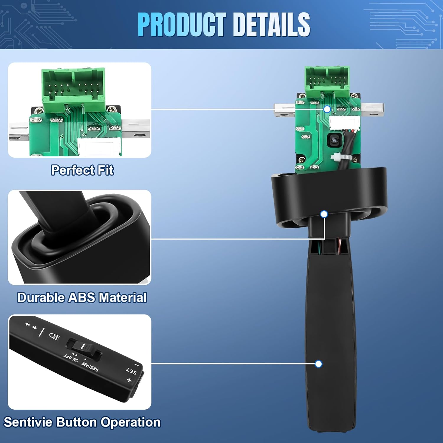 LCWRGS Turn Signal Switch Compatible with Volvo VNL 2005 2006 2007 2008 2009 2010 2011 2012 Truck, Headlight Dimmer Multi-Function Combination Switch, 20399170 20479584 - Image 6