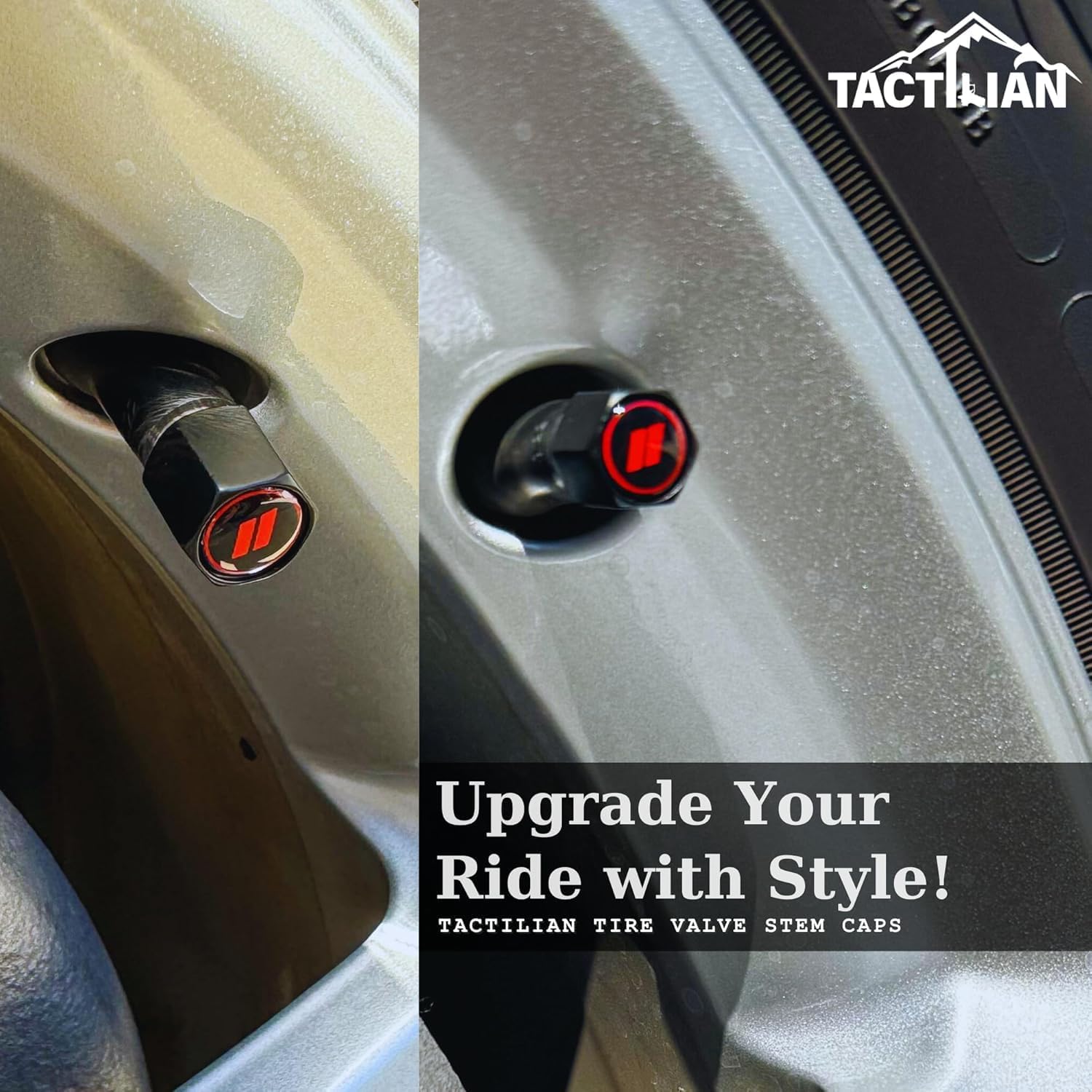 TACTILIAN Red Tire Valve Stem Caps for Dodge Tire Valve 4 Pack | Leakproof Aluminum Tire Valve Caps with Rubber O-Ring Compatible with Dodge Valve Stem Caps for Challenger, Charger, Ram, Durango - Image 6