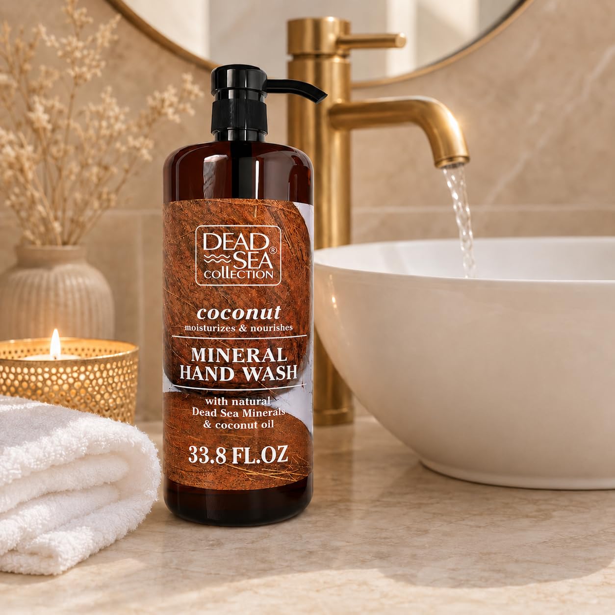 Dead Sea Collection Hand Soap Pump Coconut - Hand Wash Liquid with Dead Sea Minerals and Coconut Oil - All Skin Types Moisturizing & Nourishing - Pack of 2 (33.8 Fl Oz Each) - 67.6 Fl Oz - Image 4