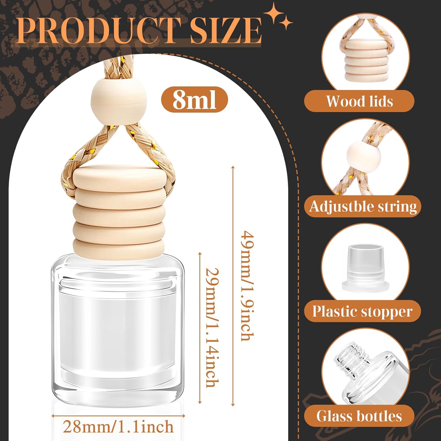 AROIC Hanging Car Air Freshener - 6 Pack Luxury Leather Scent Air Freshener Set, Long-Lasting Natural Essential Oil Fragrance Diffuser Eliminates Odors,Ideal Business Gift for Car Accessories Unisex - Image 5