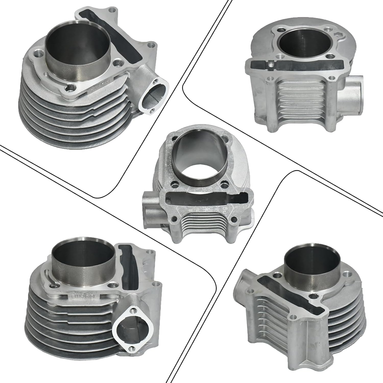 Tupo GY6150-57.4 Cylinder Kit For 125cc 150cc Jonway Jmstar Roketa Sunl Tank Peace Taotao ATV Moped Go Kart That Equipped With GY6 4-Stroke 157QMJ 152QMI Engine (Non EGR Type), Top End Kit (Package D) - Image 3