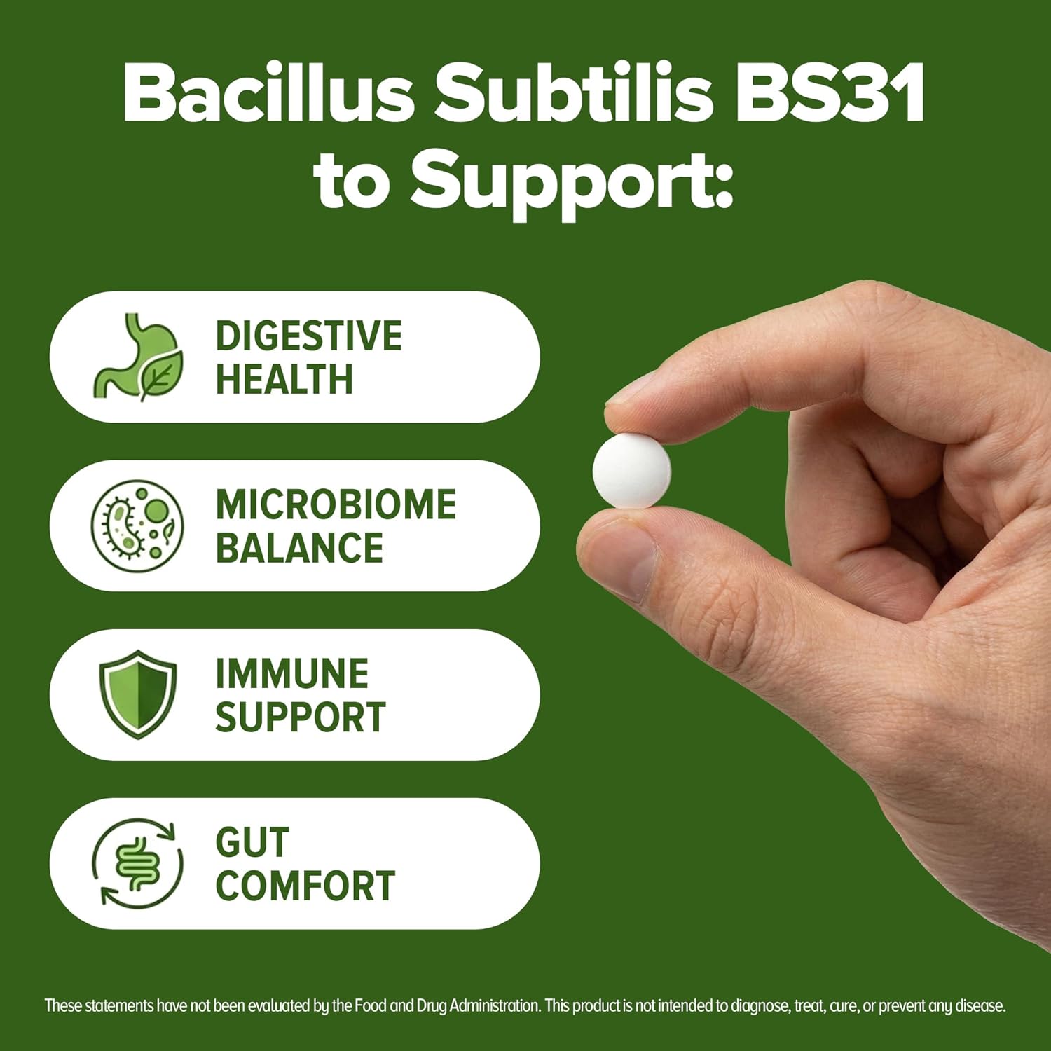Bacillus Subtilis Probiotic 240 Tablets (4 Month Supply) – Researched Strain BS31 – 3 Billion CFU – Digestive Health & Immune Support – GMP Certified (240, Bacillus Subtilis) - Image 4