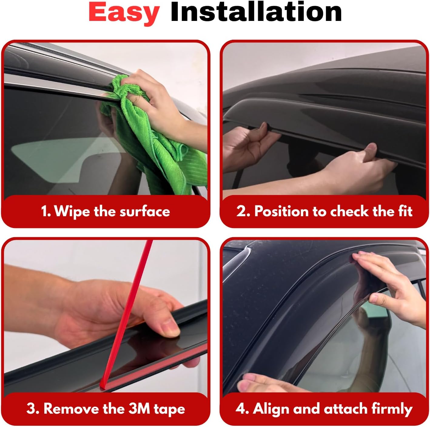 KPY Rain Guards Fit for 2010 Lincoln MKT, Out-Channel Window Visors Vent Wind Deflectors 4PC, Car Accessories for 2010 MKT - Image 7
