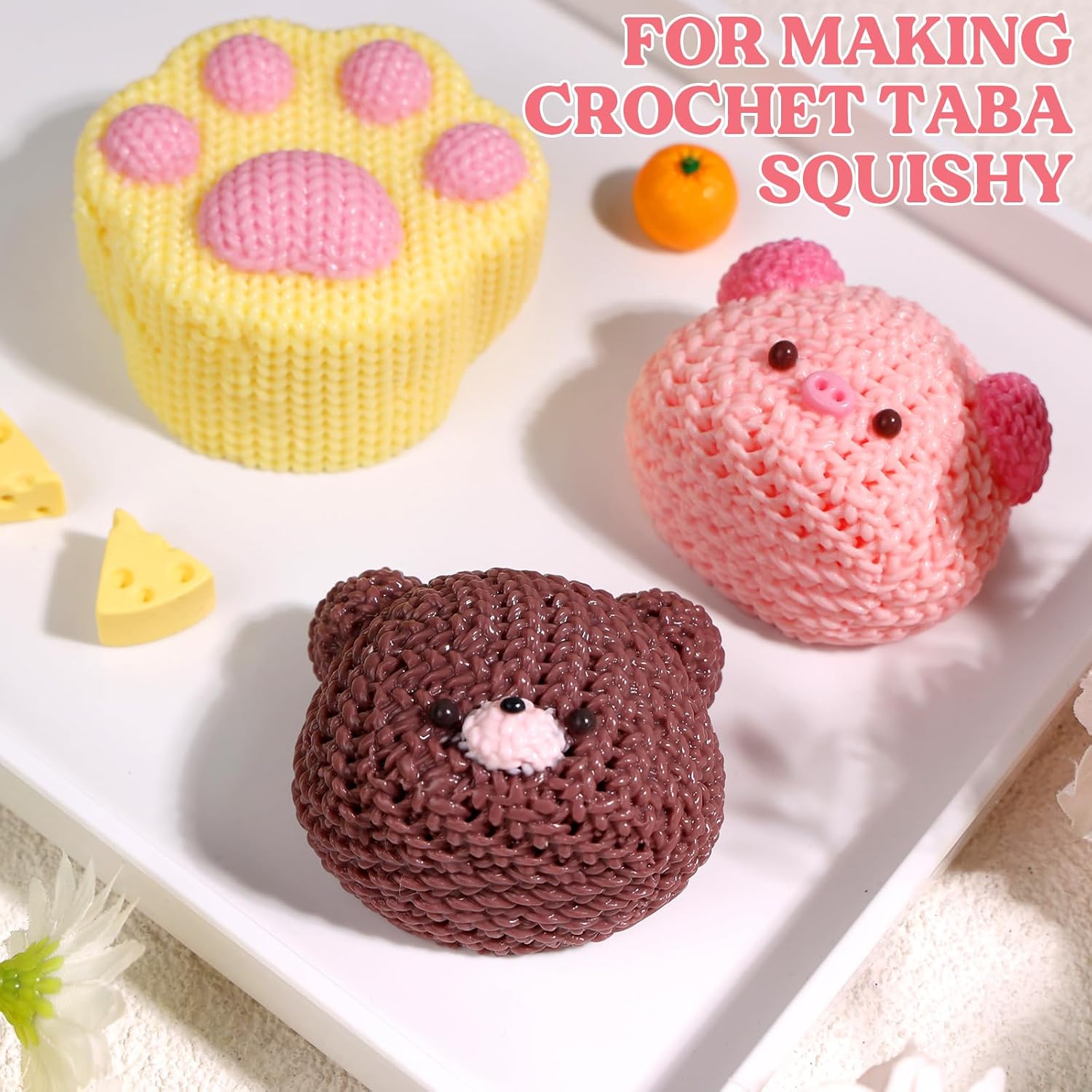 LET'S RESIN Gel for Taba Squishy Kit, 16oz Super Soft Flex Rubber for Squishy Maker, with Paw Molds/Flocking Powder/Bag, Molding Cat's Paw, DIY Decompression Gift - Image 4