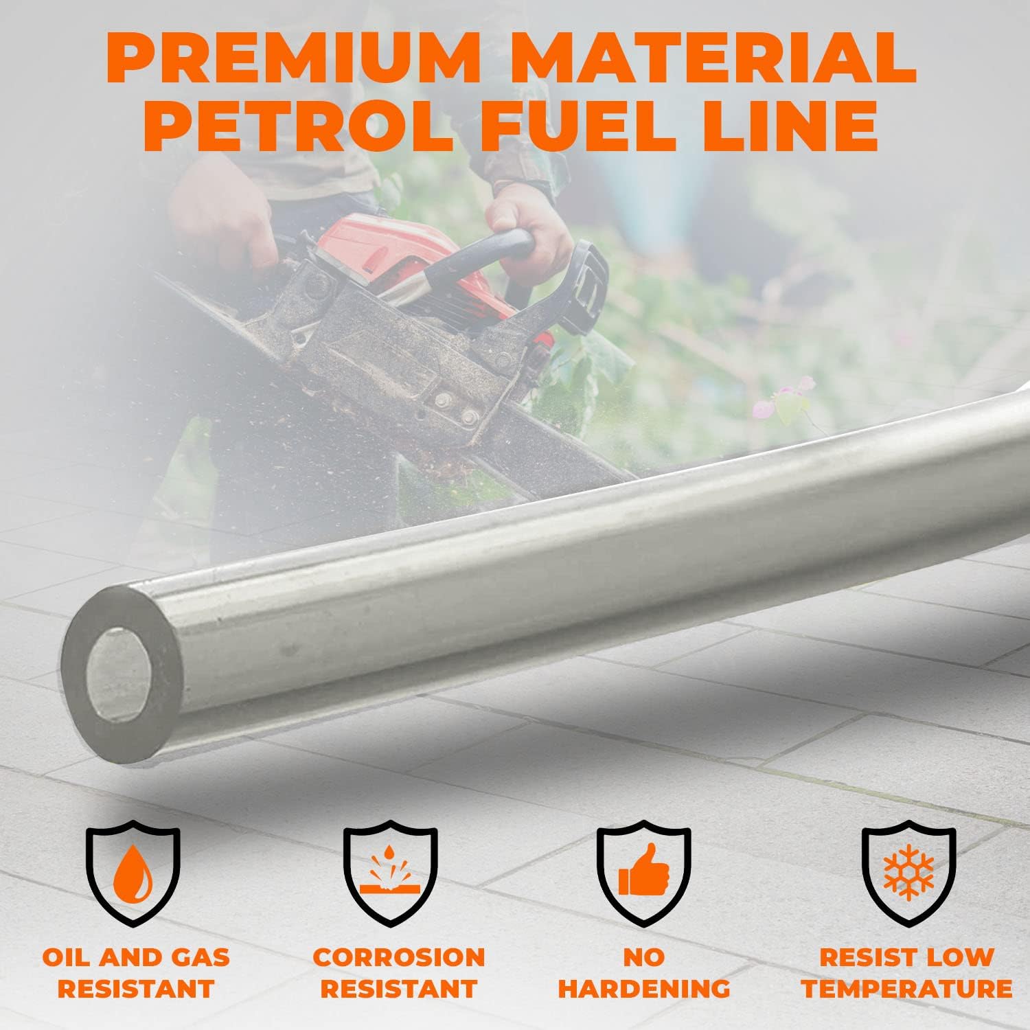4 Sizes Petrol Fuel Gas Line Pipe Hose Tubing For String Trimmer Chainsaw Blower Lawn Mower and other Power Tools For 2 Cycle Small Engine Poulan, Craftman and more (Clear 4PC) - Image 4