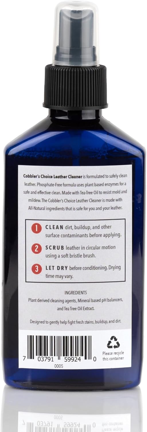 Cobbler's Choice Co. Finest Quality Leather Cleaner 100% Natural - Designed to Fight Fresh Stains, Dirt, & Build-Up - Easy Spray Application - Image 2