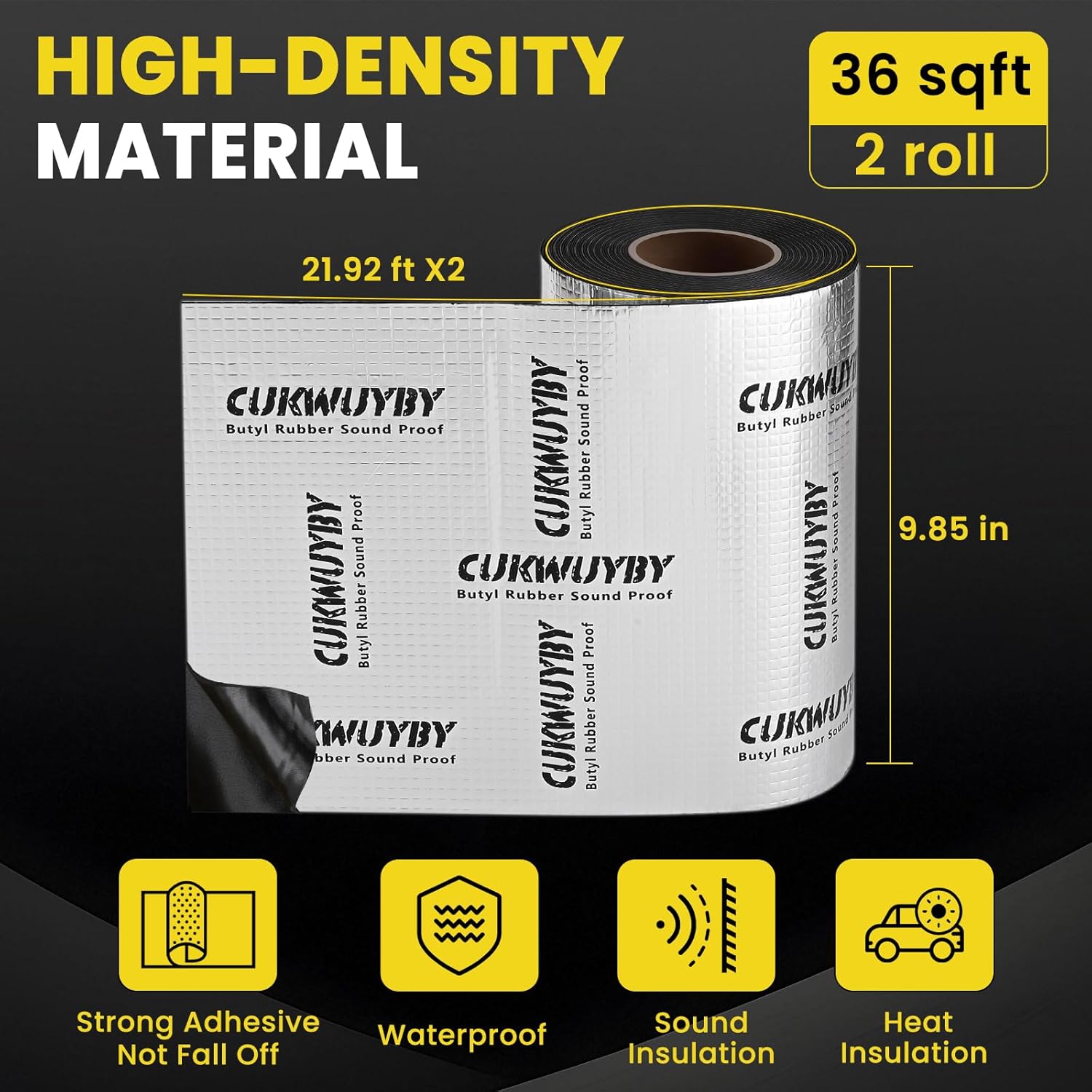 Butyl Sound Deadening 36 sqft Sound Deading Material for Cars Powerful Noise Reduction Sound Deadening Mat Automotive Sound Deadener Heat Sound Insulation Mat Soundproofing - Image 5