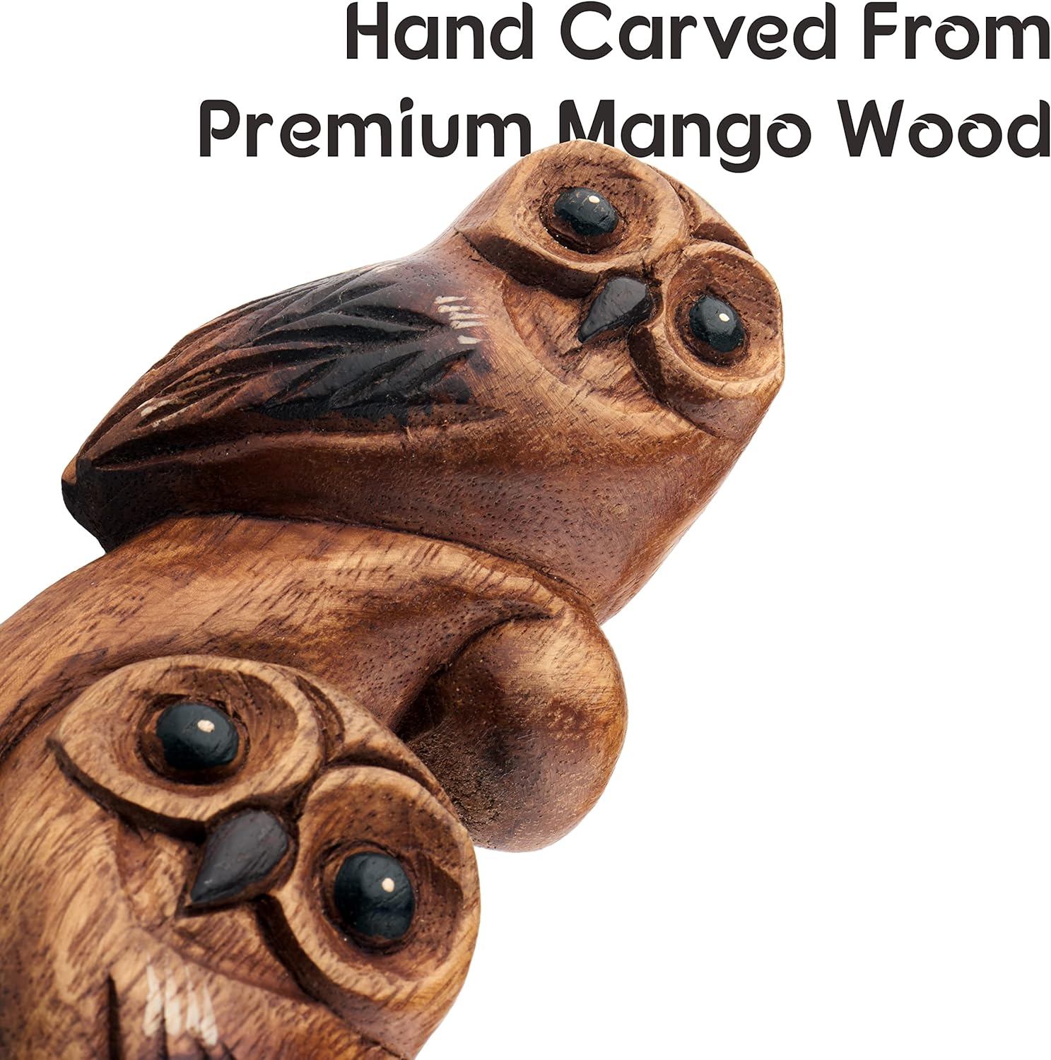 Tapeera Owl Decor - Owl Gifts for Women and Owl Lovers - Decorative Owl Figurines - Wood Owl Statue Figure - Cute Owl Decorations for Home Kitchen Bathroom Bedroom - Owl Sculpture - Mini Owl Ornament - Image 4