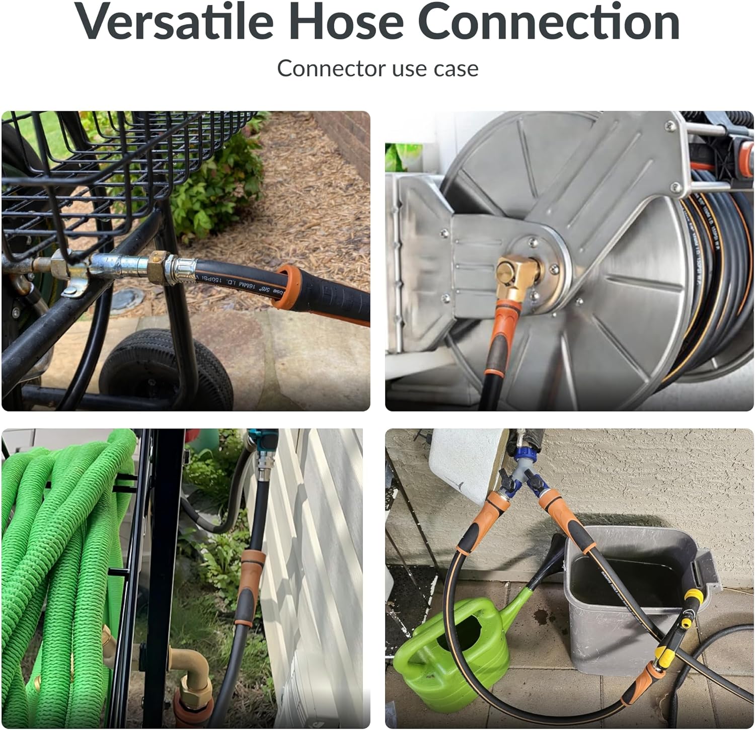 Giraffe Tools 3ft x 5/8" Short Leader Hose, Flexible & Lightweight Hybrid Garden Water Hose, Heavy Duty Hose with Swivel Handle, Male to Female Fittings - Image 4