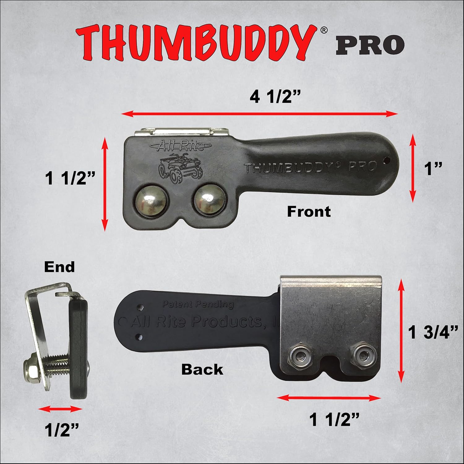Thumbuddy Pro ATV Throttle Extender - Model TB2 black - Image 5