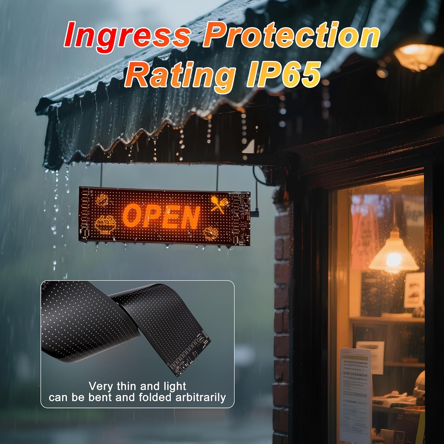 led Eyes for car Windshield-programmable led Sign,Devil Eyes Light for Windshield with Dynamic Patterns, APP/Remote Control, IP68 Waterproof, USB Powered for Cars/Trucks/RVs,1PCS (14.7"x3.6") - Image 6